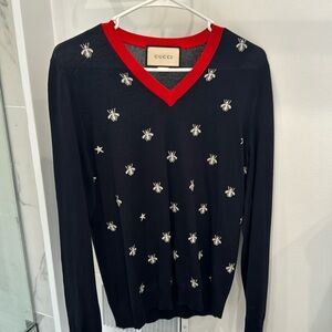 Gucci Bee V Neck Sweater